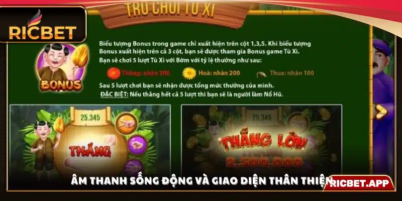 Hiệu ứng âm thanh chân thực, giao diện dễ thao tác